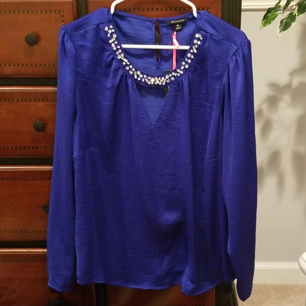 Royal Blue Long Sleeve Blouse